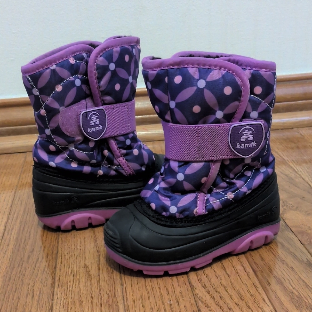 Kamik Snowbug 4 Snow Boot – Lavender Polka Dots
